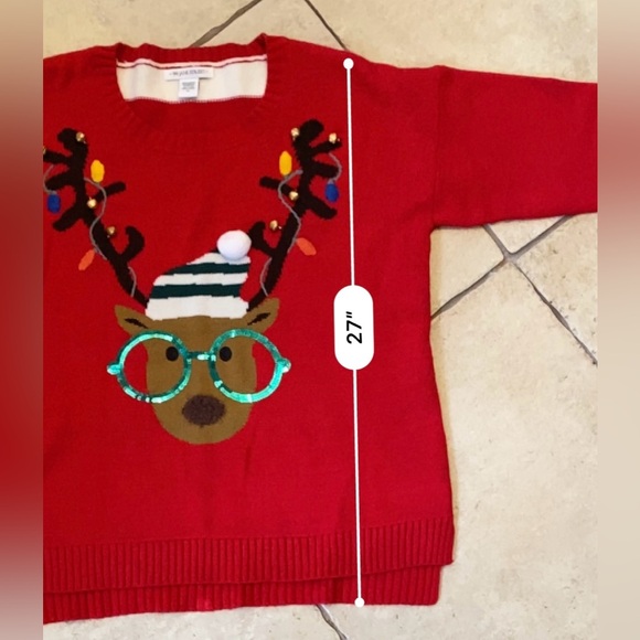 99 Jane Street - Christmas Reindeer Sweater - size XL - bells - sequins - Picture 6 of 8